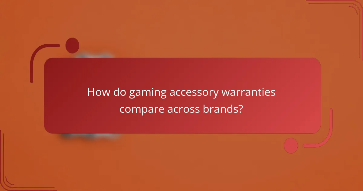 How do gaming accessory warranties compare across brands?