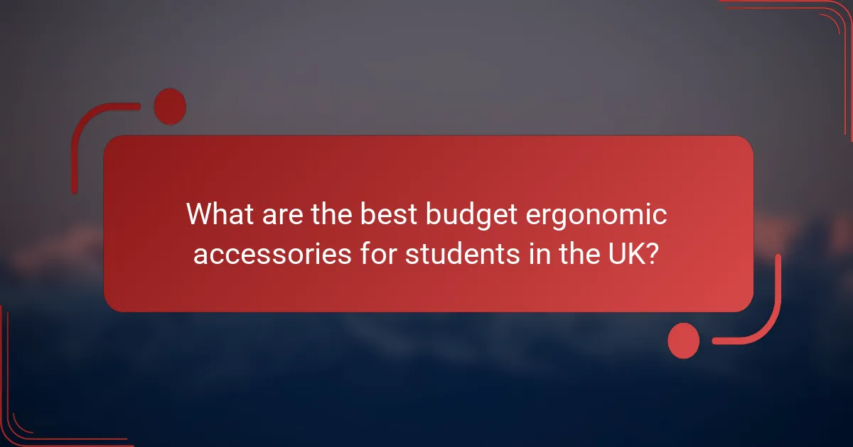 What are the best budget ergonomic accessories for students in the UK?
