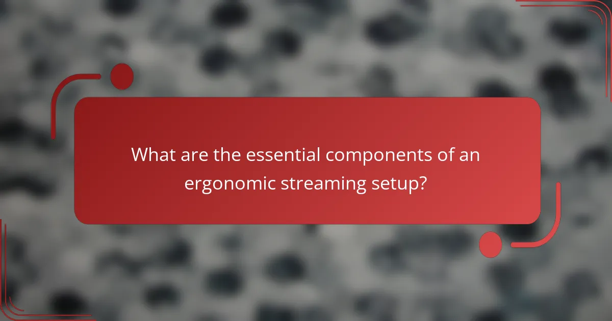 What are the essential components of an ergonomic streaming setup?
