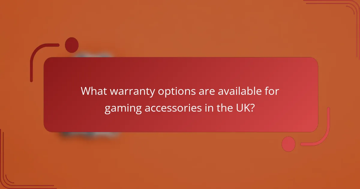 What warranty options are available for gaming accessories in the UK?